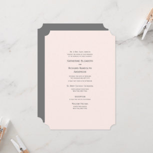 Invitación de boda formal y elegante con entrada d