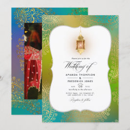 Invitación de boda foto árabe de Bollywood con lám