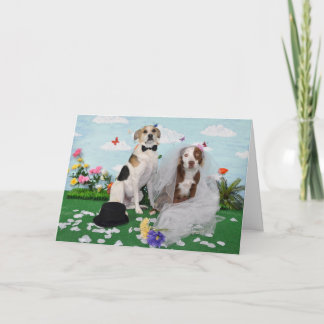 Invitación de boda, foto de 2 perros el día de
