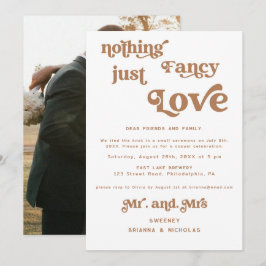 Invitación de Boda Foto Elopement Retro Terracota