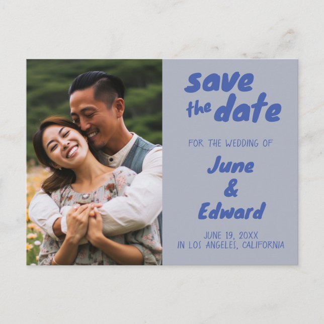 Invitación de Boda Foto Personalizada GUARDE la Ta (Anverso)