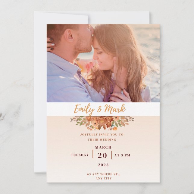 invitación de boda fotográfica (Anverso)