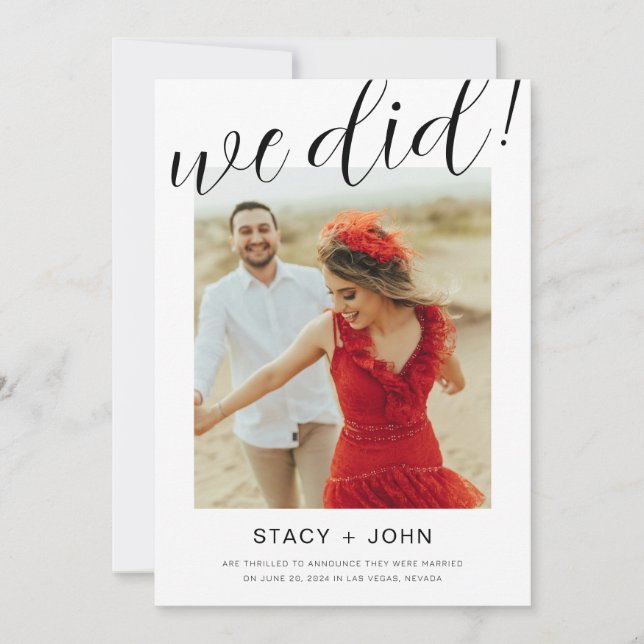 Invitación de Boda fotográfico (Anverso)