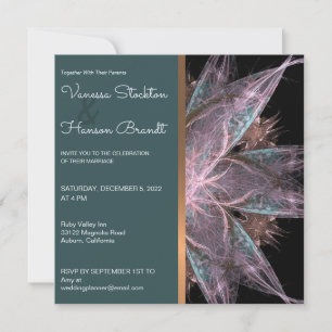 Invitación de boda fractal elegante