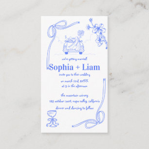 Invitación de boda francesa naval caprichosa