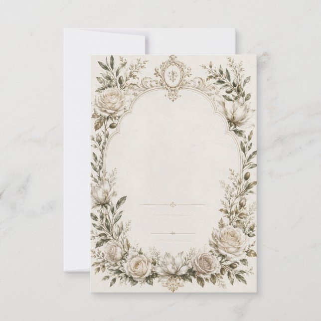 Invitación de Boda Francesa Vintage (Anverso)