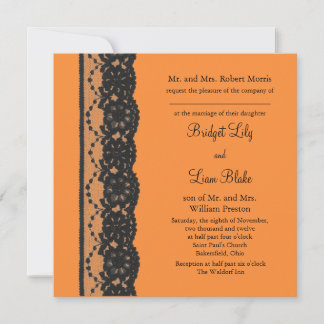 Invitación de boda French Lace 2 (naranja)