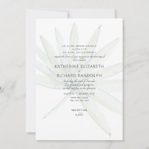 Invitación de Boda Fronda Tropical Blanca Ambos Pa