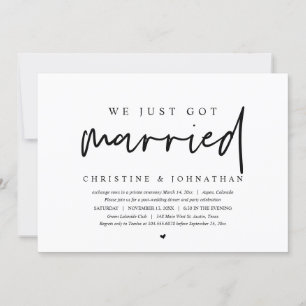 Invitación de Boda Fugada, Acabamos de Casarnos