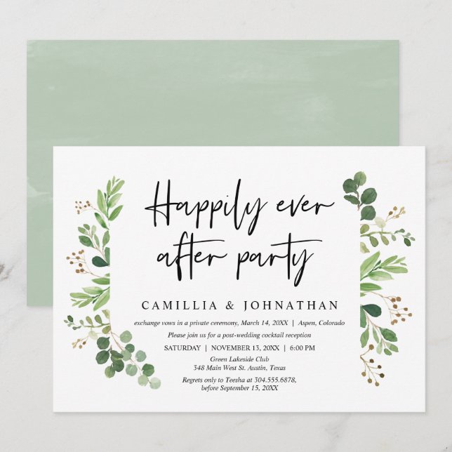 Invitación de Boda Fugaz, Fiesta de Felices para S (Anverso / Reverso)