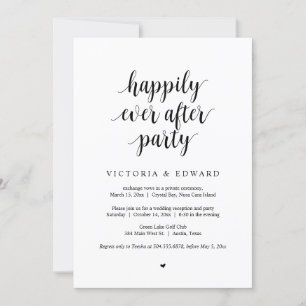 Invitación de Boda Fugaz, Fiesta Felices para Siem