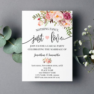 Invitación de Boda Fugaz Rosa Sin Adornos Solo Amo
