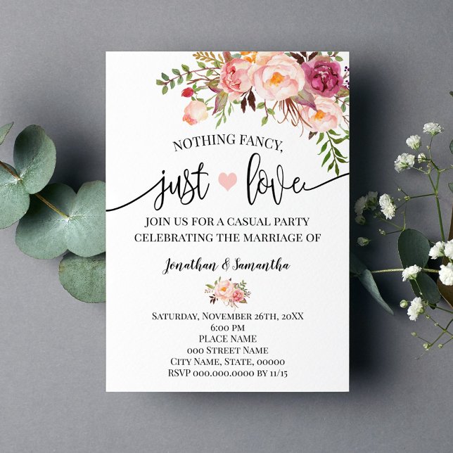 Invitación de Boda Fugaz Rosa Sin Adornos Solo Amo (Subido por el creador)
