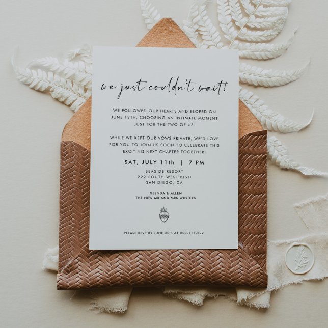 Invitación de Boda Fugaz 'Simplemente No Pudimos E (Subido por el creador)