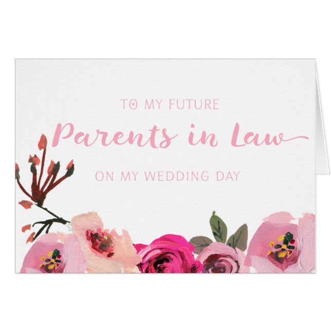 Invitación de boda futura rosada de los suegros de (Anverso (Horizontal))