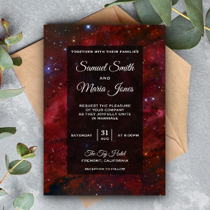 Invitación de boda Galaxia Marrón Nebulosa Espacia