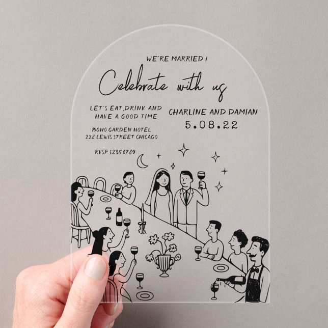 Invitación de boda garabato dibujado a mano capric (Subido por el creador)