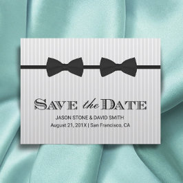 Invitación de boda gay con pajaritas dobles Save t