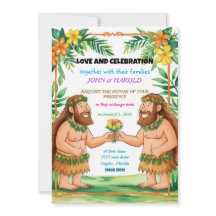 invitación de boda gay de hombres de las cavernas