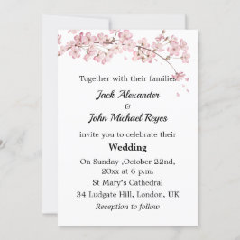 Invitación de Boda gay Minimalista con flores de c