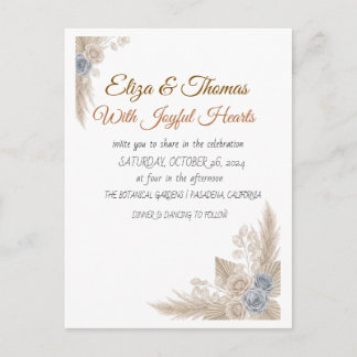 Invitación de boda geométrica boho de terracota y