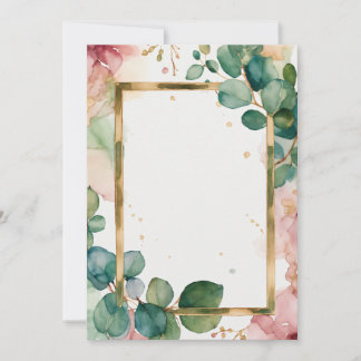 Invitación de Boda Geométrica de Eucalipto y Oro E