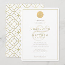 Invitación de Boda Geométrica Elegante Monograma d