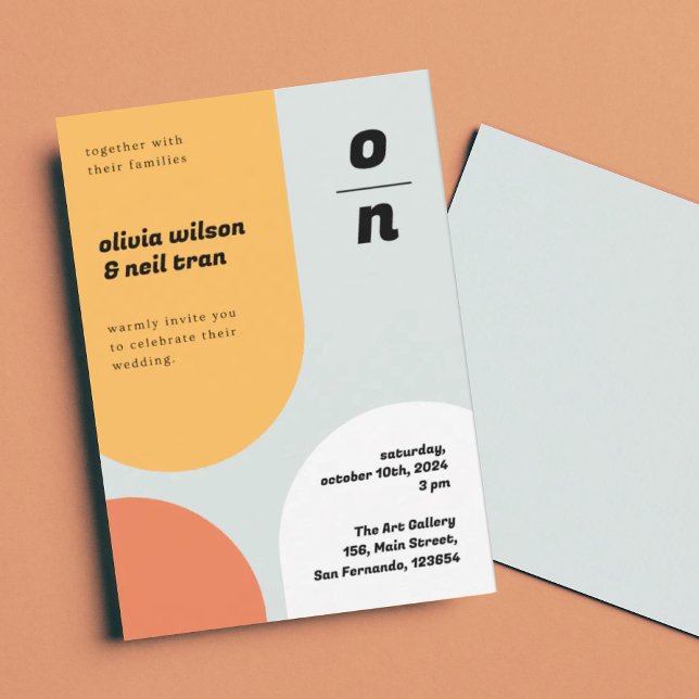 INVITACIÓN DE BODA GEOMÉTRICA naranja AMARILLA (Subido por el creador)