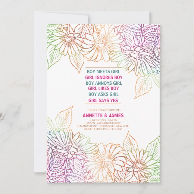 Invitación de boda Gerbera (Anverso)