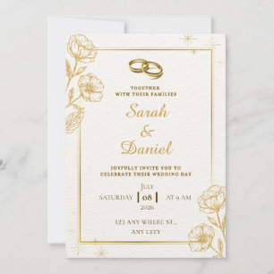 Invitación de boda Golden Elegance