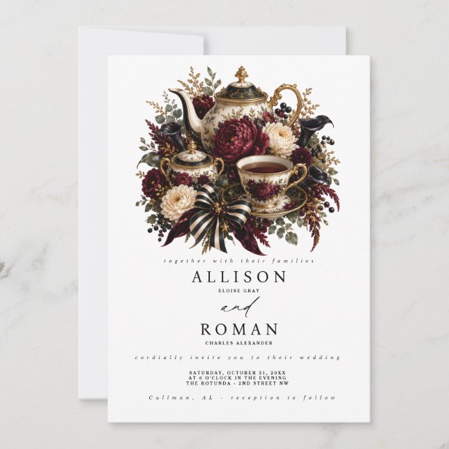 Invitación de boda gótica (Anverso)