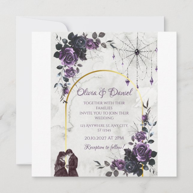 Invitación de boda gótica (Anverso)