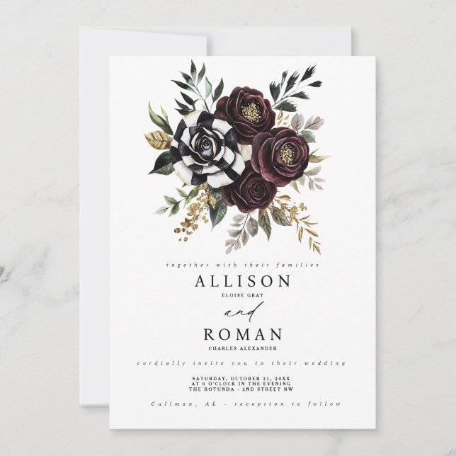 Invitación de boda gótica (Anverso)