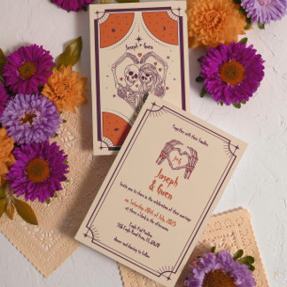Invitación de boda gótica agria y tostada