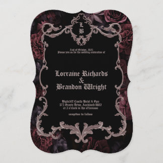 Invitación de boda gótica al anochecer aureliano