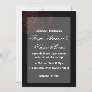 Invitación de Boda Gótica   Alternativa Romántica 