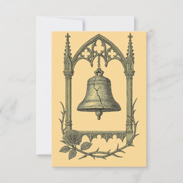 Invitación de boda gótica: campana rota (generada  (Anverso)