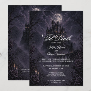 invitación de boda gótica Castillo Embrujado