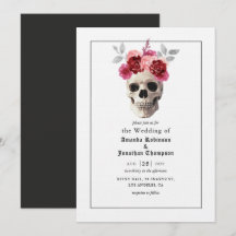 Invitación de boda gótica de Halloween