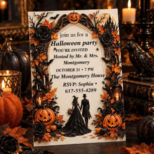 Invitación de boda gótica de Halloween