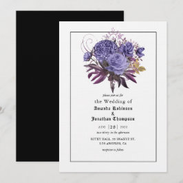 Invitación de boda gótica de Halloween floral