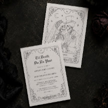 Invitación de boda gótica de Halloween hasta la mu