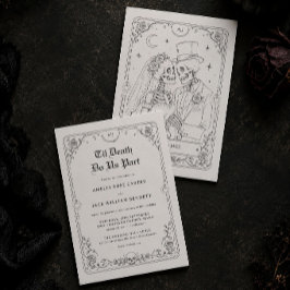 Invitación de boda gótica de Halloween hasta la mu