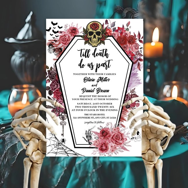 invitación de boda gótica de Halloween hasta que l (Subido por el creador)
