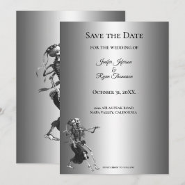 invitación de boda gótica de halloween para guarda