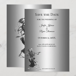 invitación de boda gótica de halloween para guarda