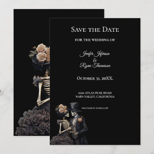 invitación de boda gótica de halloween para guarda
