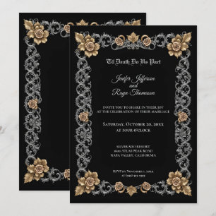 Invitación de boda gótica elegante