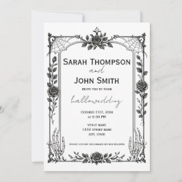 Invitación de Boda Gótica Espeluznante de Hallowee