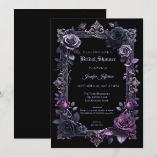 invitación de boda gótica floral de Halloween